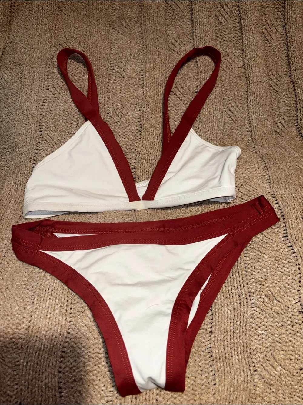 L Space White & Rust Bikini Set Size S/M